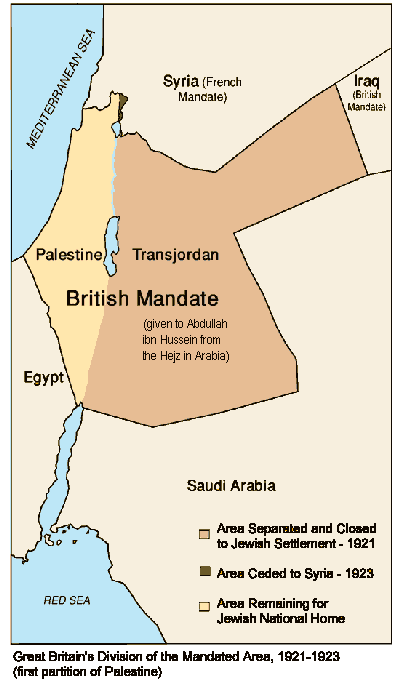 خريطة توضح اتفاقية سانت ريمو.